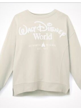 🐭 Walt Disney World Pullover Sweatshirt Crewneck in Sand Tan Size Large NWT